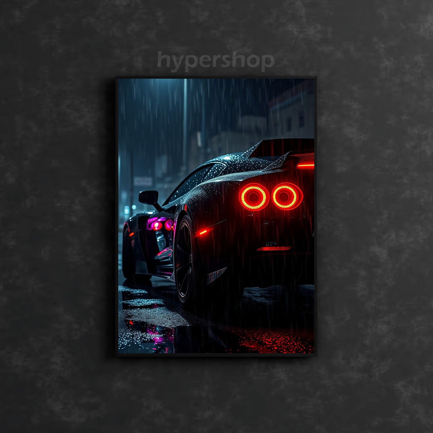 Nissan GT-R R35 Red Tail Lights | Car Neon Poster