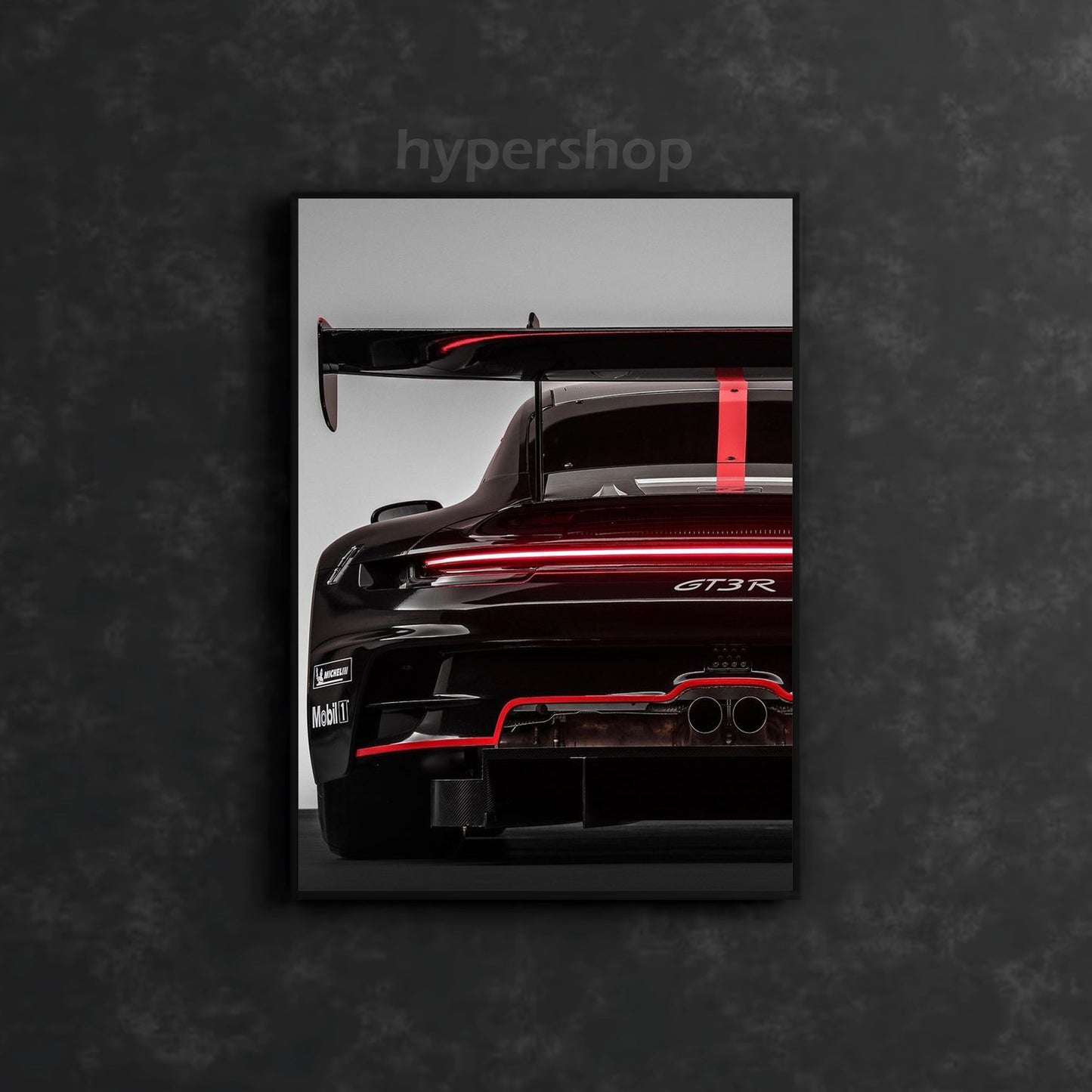 Porsche 911 GT3 R Back DRL Red Light | Car Neon Poster