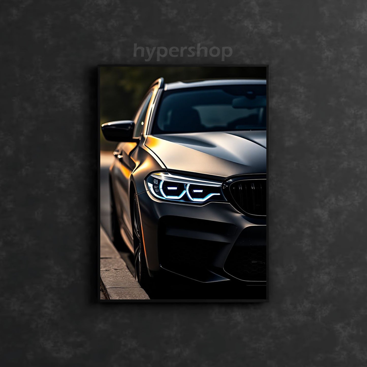 BMW M5 (F90) Front White DRL | Car Neon Poster