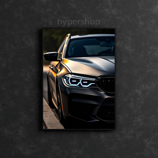 BMW M5 (F90) Front White DRL | Car Neon Poster