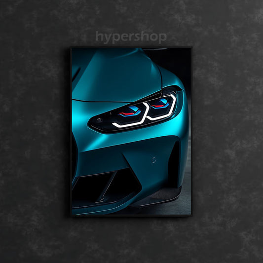 BMW M4 CSL (G82) Front White DRL | Car Neon Poster