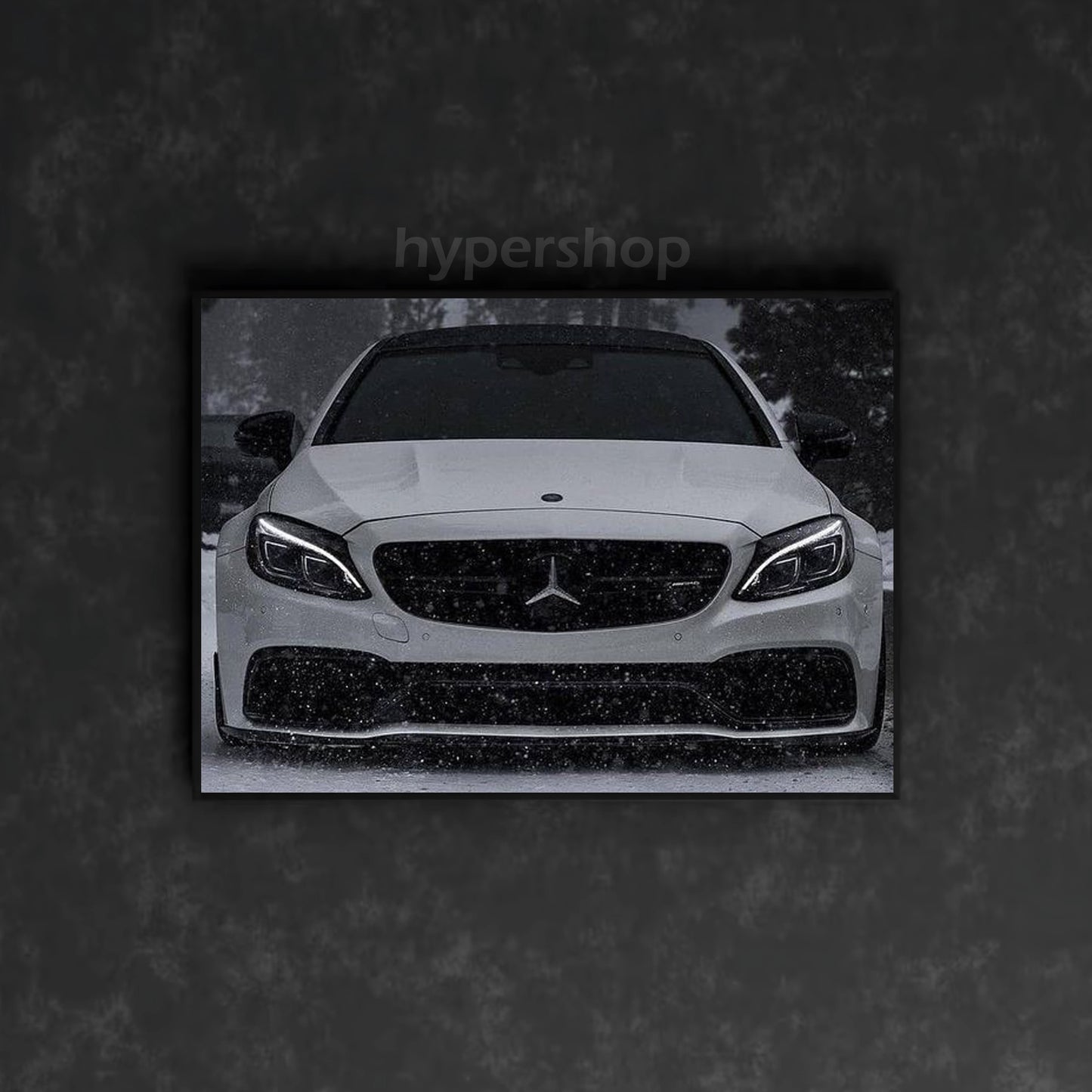 Mercedes-AMG C 63 Front White DRL | Car Neon Poster