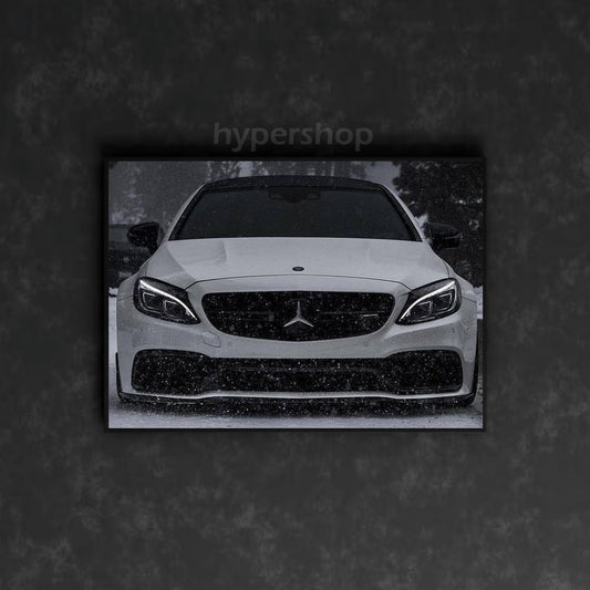 Mercedes-AMG C 63 Front White DRL | Car Neon Poster