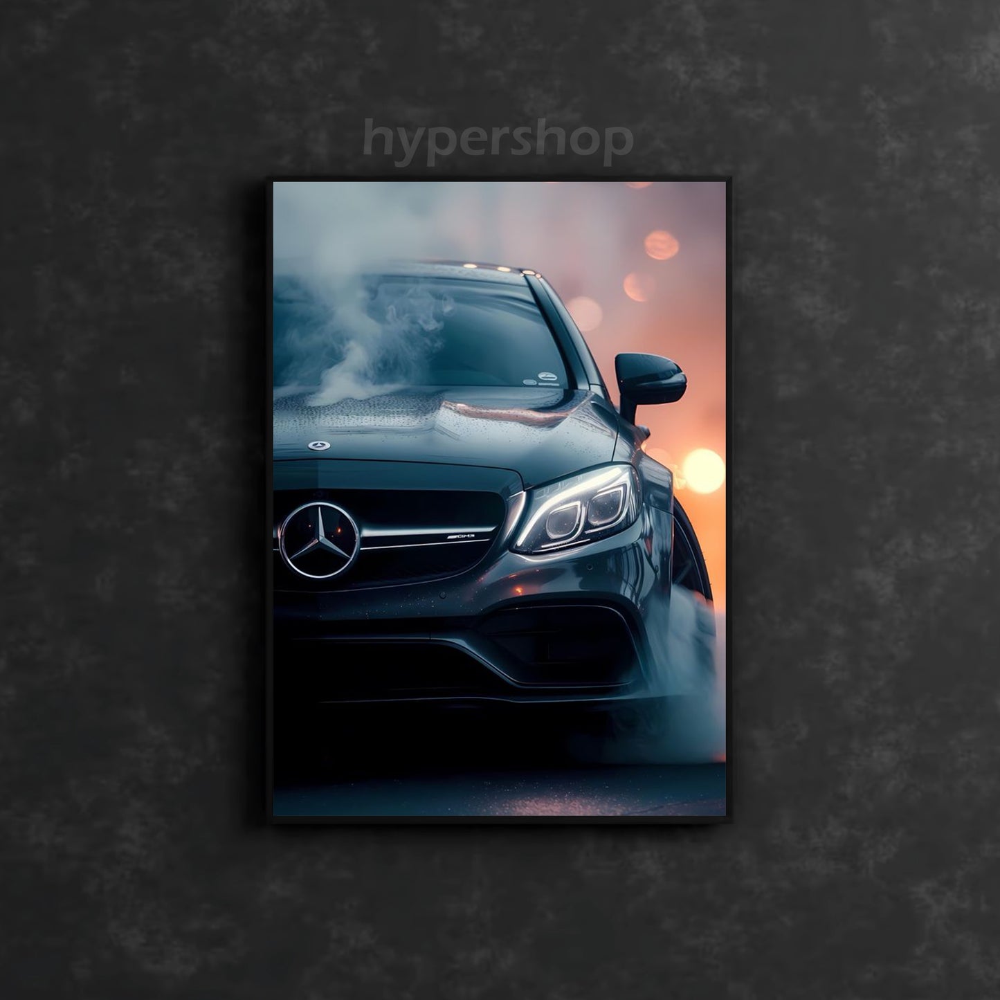 Mercedes-AMG E 63 S Front White DRL | Car Neon Poster