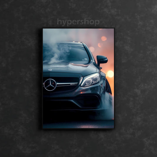 Mercedes-AMG E 63 S Front White DRL | Car Neon Poster