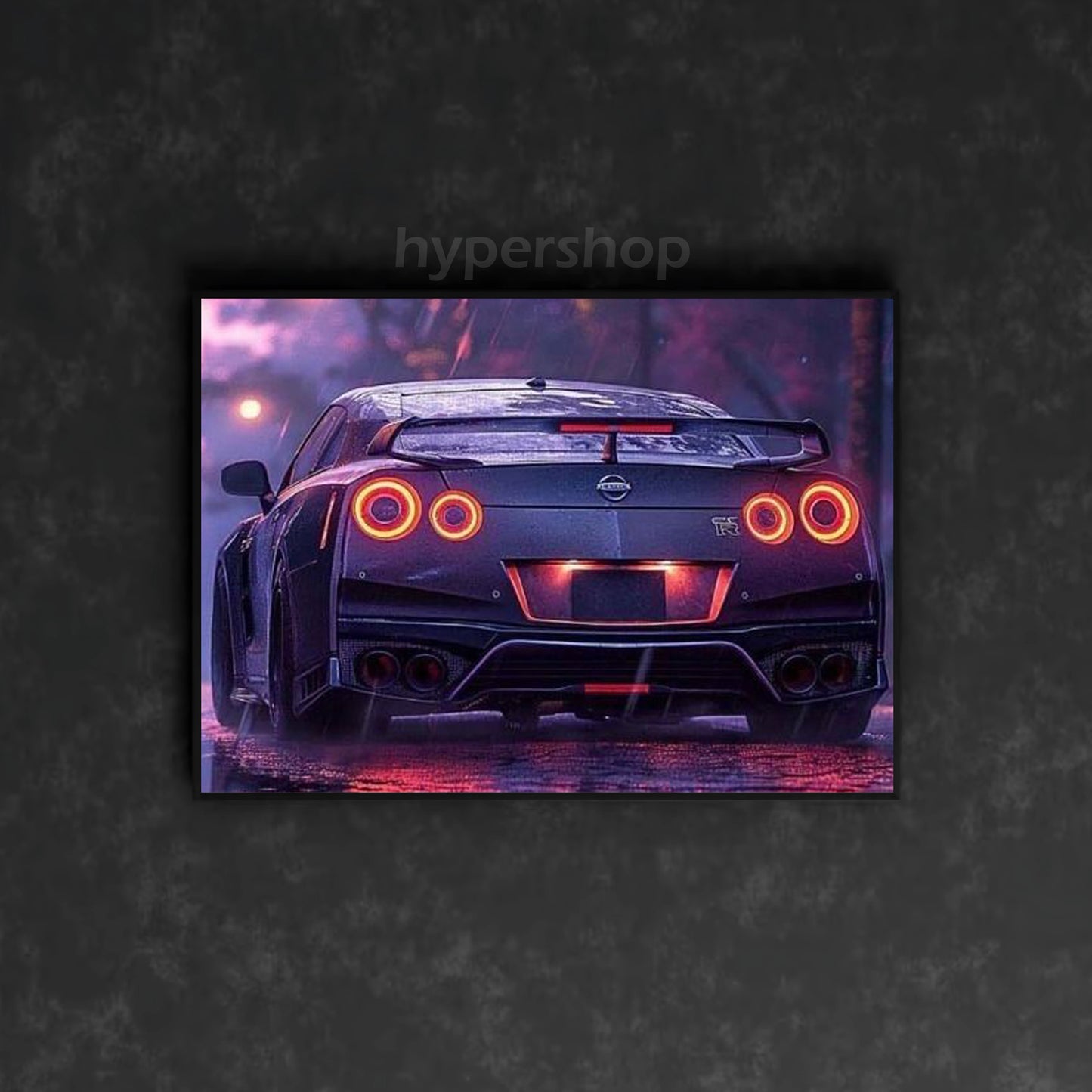 Nissan GT-R R35 Red Tail Lights | Car Neon Poster