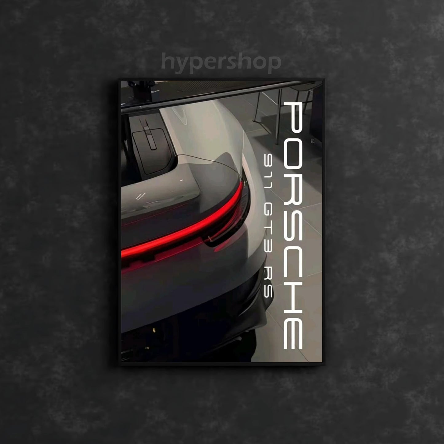 Porsche 911 GT3 RS Back DRL Red Light | Car Neon Poster
