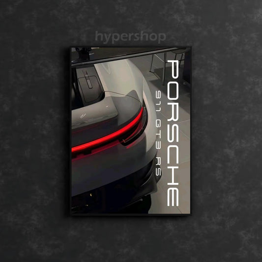 Porsche 911 GT3 RS Back DRL Red Light | Car Neon Poster