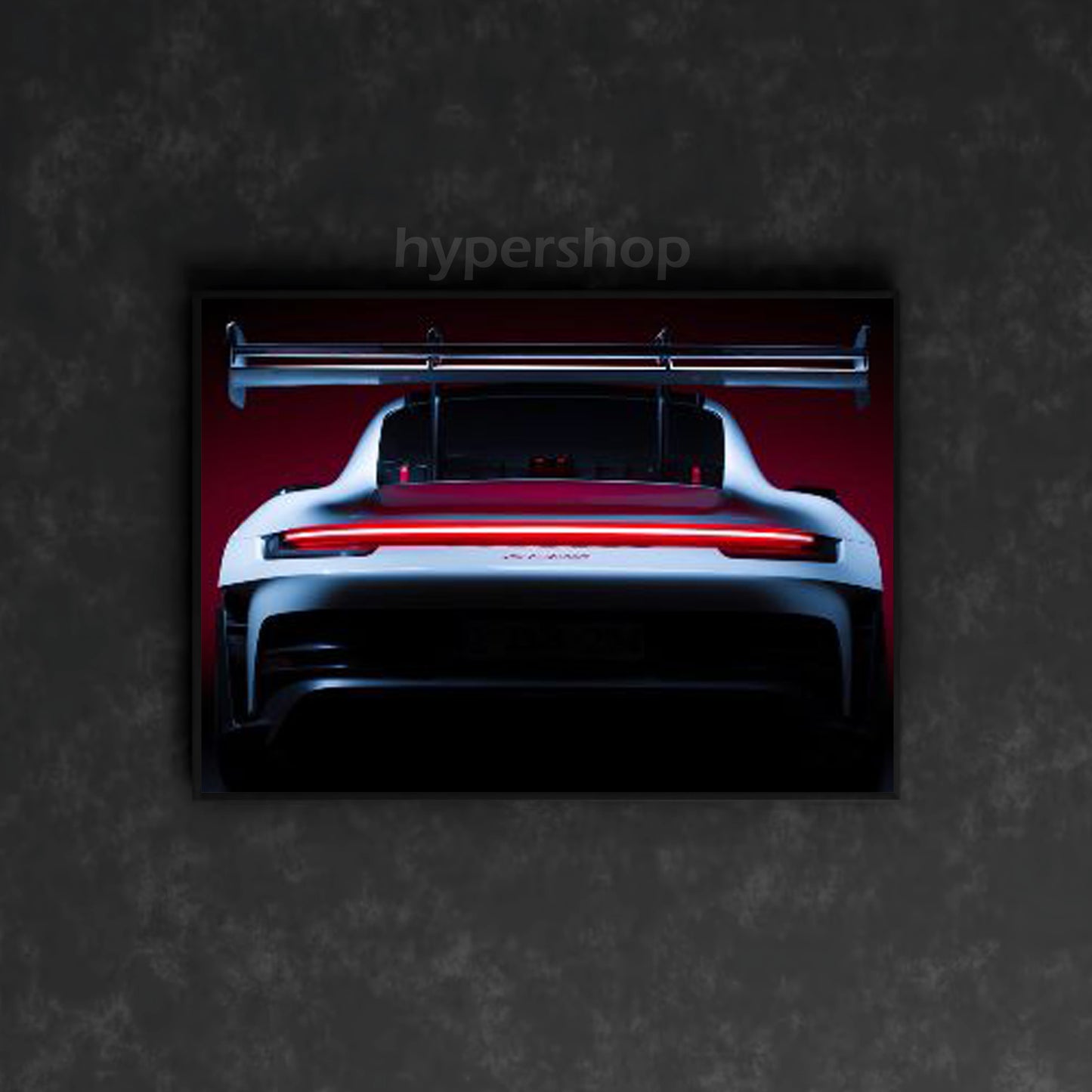Porsche 911 GT3 R Rennsport Back DRL Red Light | Car Neon Poster