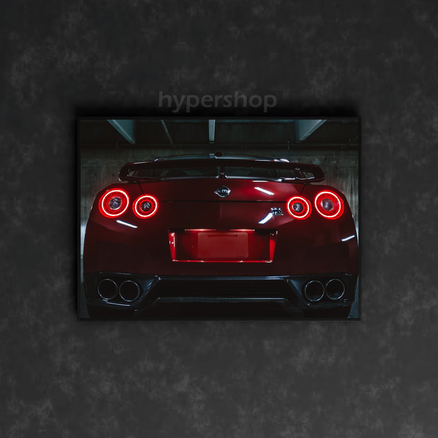 Nissan GT-R R35 Red Tail Lights | Car Neon Poster