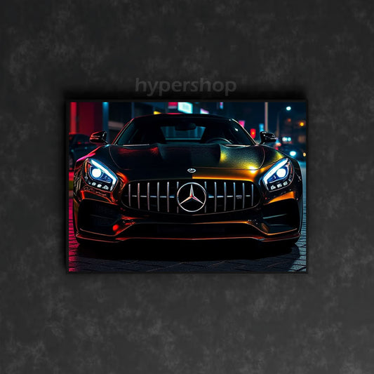 Mercedes-AMG GT Front White DRL | Car Neon Poster