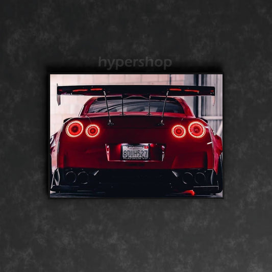 Nissan GT-R R35 Red Tail Lights | Car Neon Poster