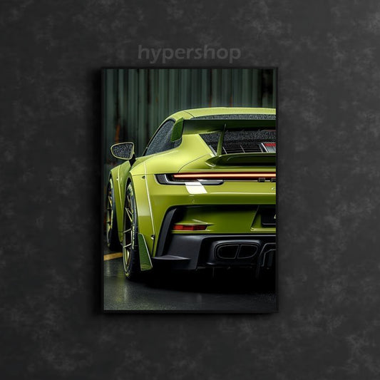 Porsche 911 GT3 RS (992 generation) Back DRL Red Light | Car Neon Poster
