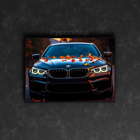 BMW M5 (F90) Front White DRL | Car Neon Poster