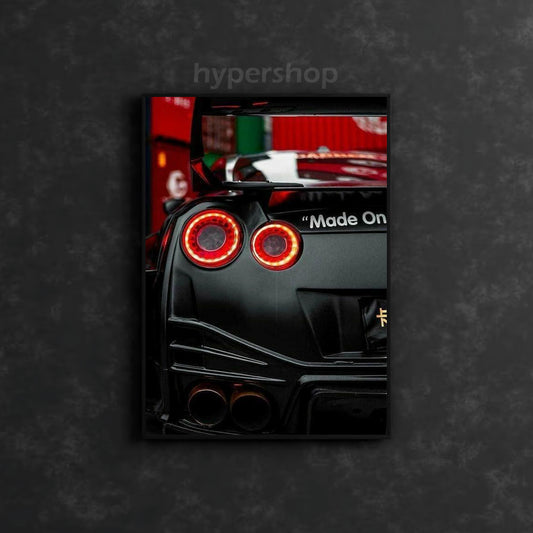 Nissan GT-R R35 Red Tail Lights | Car Neon Poster
