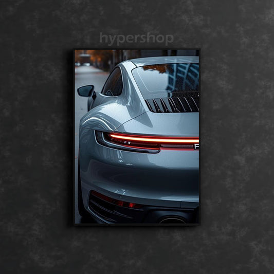 Porsche 911 Back DRL Red Light | Car Neon Poster