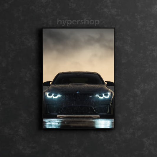 BMW M4 F82 Front White DRL | Car Neon Poster
