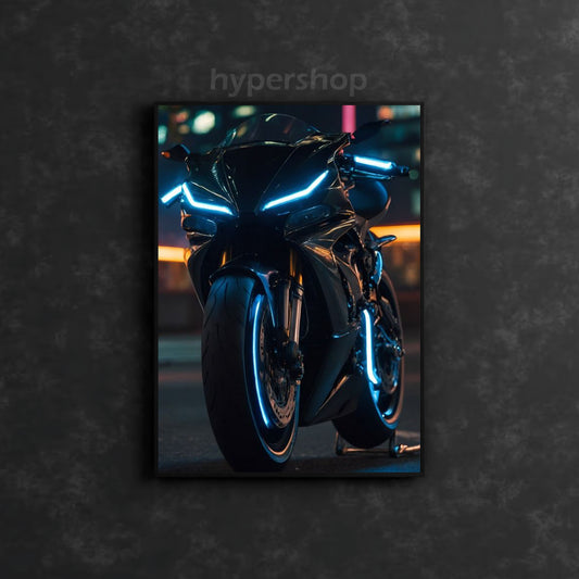 Kawasaki Ninja ZX-10R Head Lights | Bike Neon Poster