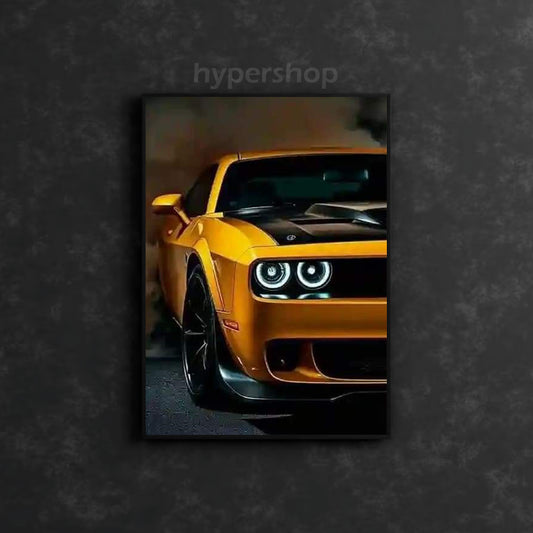 Dodge Challenger SRT Hellcat Front White DRL | Car Neon Poster