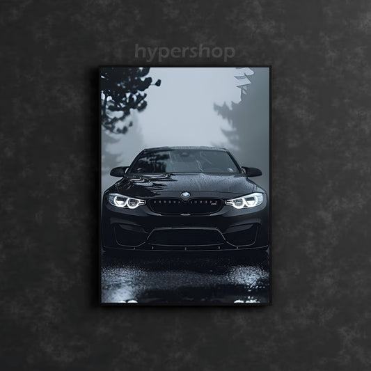 BMW M3 F80 Front White DRL | Car Neon Poster