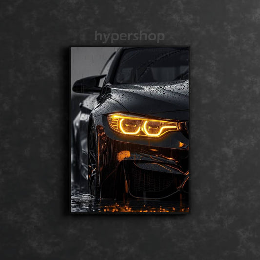BMW M3 F80 Front Yellow DRL | Car Neon Poster