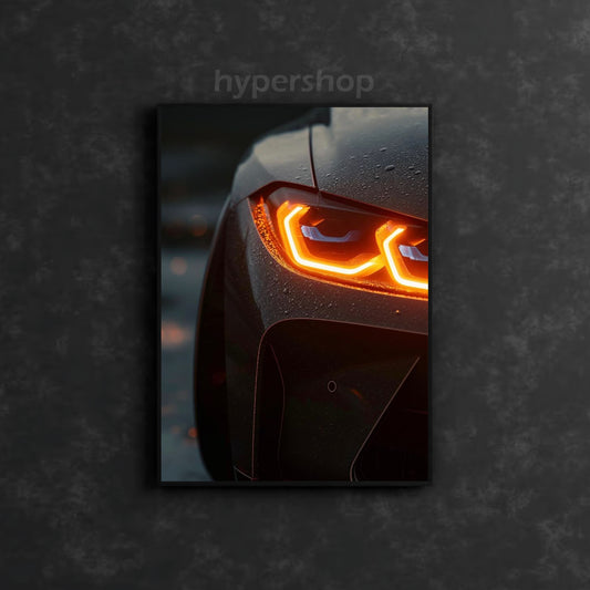 BMW M4 G82 Front Orange DRL | Car Neon Poster