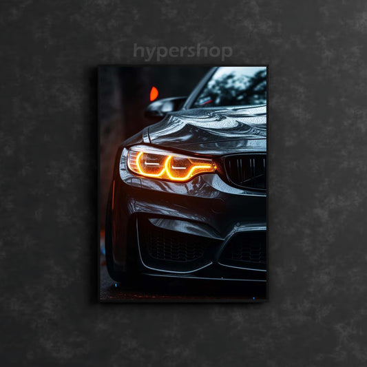 BMW M3 F80 Front Yellow DRLs | Car Neon Poster