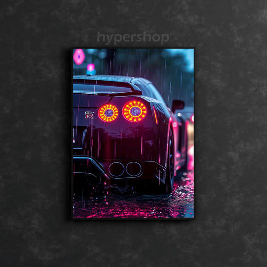 Nissan GT-R R35 Tail Lights | Car Neon Poster