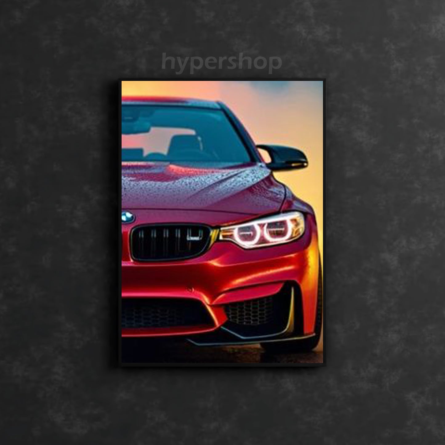 BMW M3 F80 Front Red DRL | Car Neon Poster