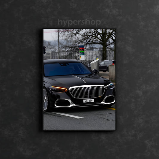 Mercedes-Maybach S680 4MATIC Front White DRLs | Car Neon Poster