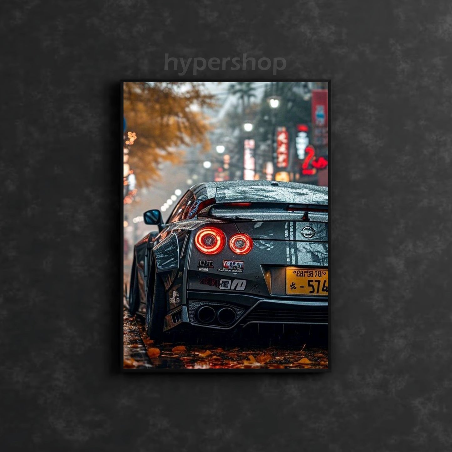 Nissan GT-R R35 Red Tail Lights | Car Neon Poster