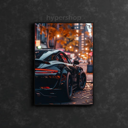 Porsche 911 GT3 RS  Back DRL Red Light | Car Neon Poster