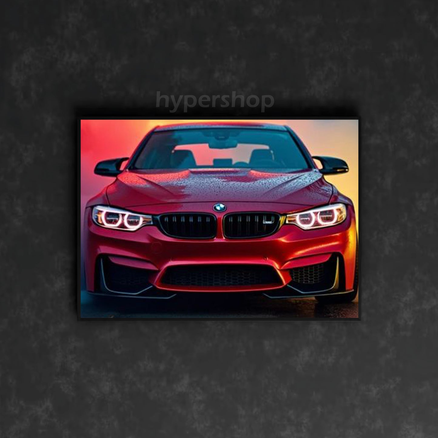 BMW M3 F80 Front Red DRL | Car Neon Poster