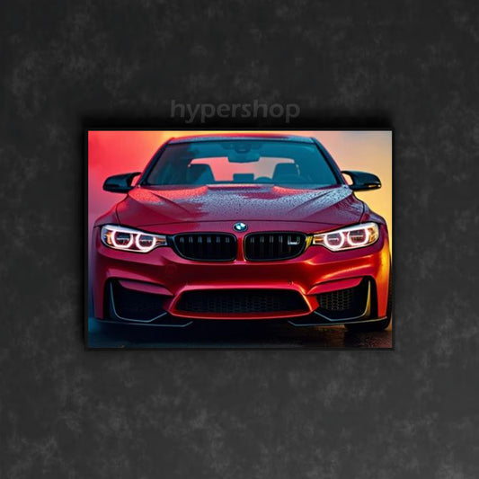 BMW M3 F80 Front Red DRL | Car Neon Poster