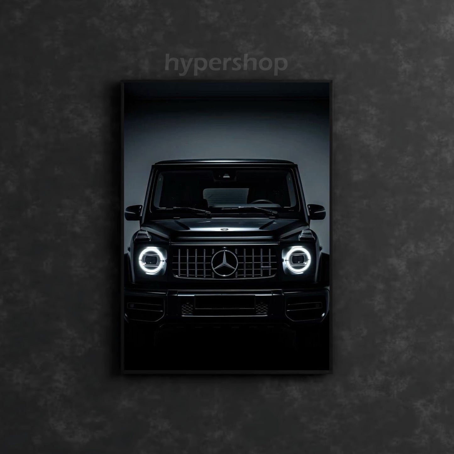 Black Mercedes-AMG G 63 Front White DRL | Car Neon Poster