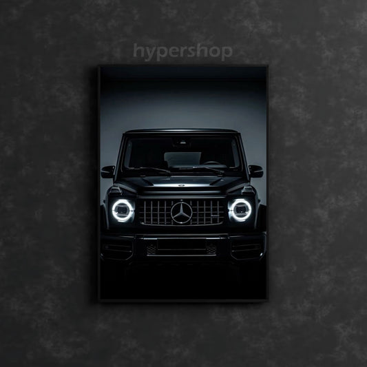 Black Mercedes-AMG G 63 Front White DRL | Car Neon Poster