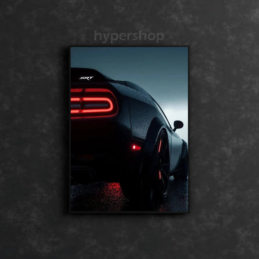 Dodge Challenger SRT Widebody Red Tail Light | Car Neon Poster