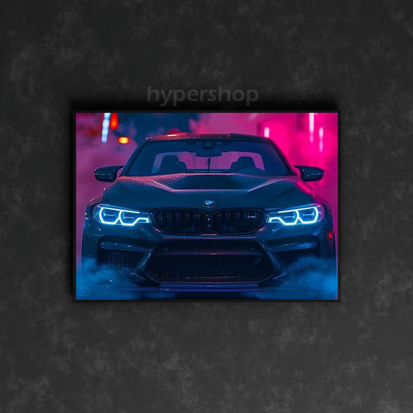 BMW M5 (F90) Front Blue DRL | Car Neon Poster