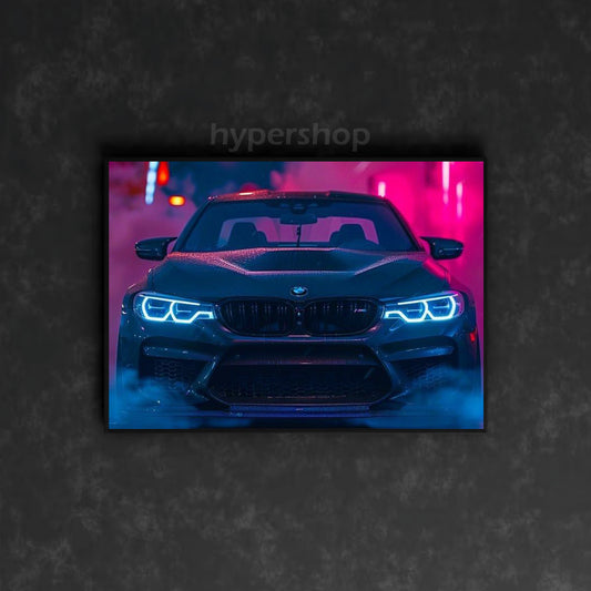 BMW M5 (F90) Front Blue DRL | Car Neon Poster